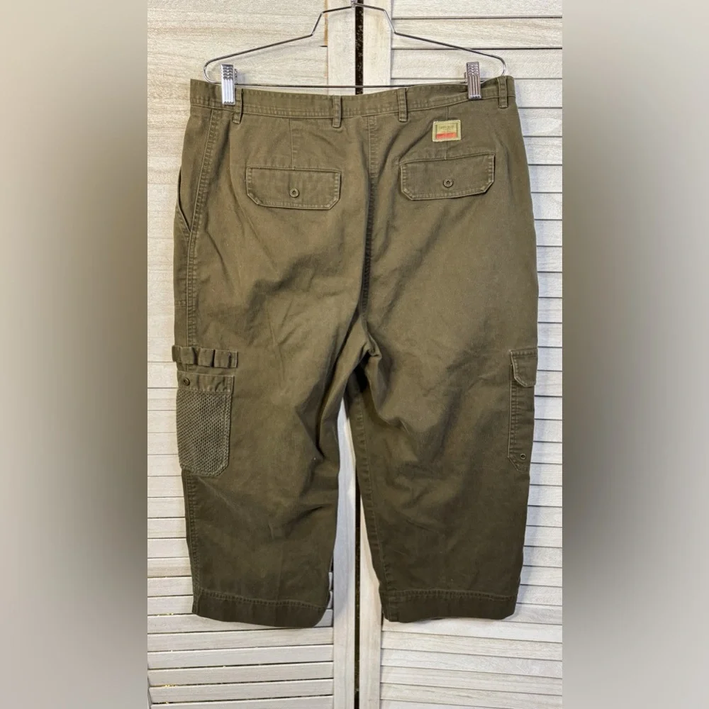Lauren Ralph Lauren Olive Cargo Capri Pants Size 14 Utility Safari Cropped